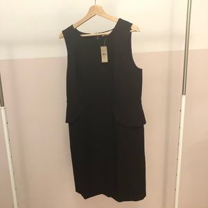 Petite zipper back sleeveless peplum LBD